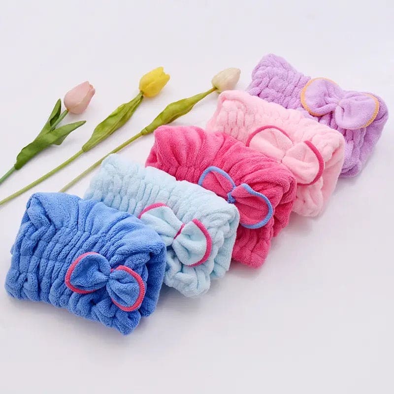 Microfiber Bowknot Towel Wrap, Quick Hair Drying Bath Towel, Spa Bowknot Wrap Towel Hat, Cap for Bath Bathroom, Comfortable Bath Spa Cap, Turban for Drying Curly Long Thick Hair, Highly Absorbent Hair Drying Towel Microfiber Bowknot Towel Wrap, Quick Hair Drying Bath Towel, Spa Bowknot Wrap Towel Hat, Cap for Bath Bathroom, Comfortable Bath Spa Cap, Turban for Drying Curly Long Thick Hair, Highly Absorbent Hair Drying Towel